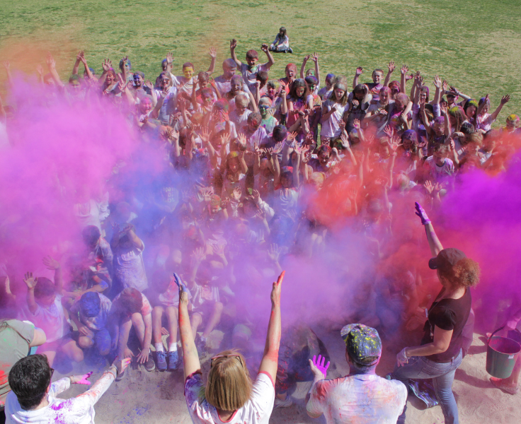 Image of students at colour run